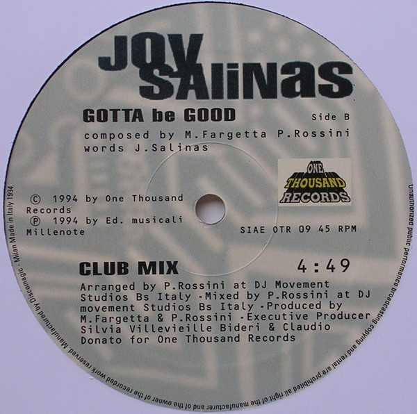 Joy Salinas - Gotta Be Good | One Thousand Records (OTR 09) - 4 Joy Salinas - Gotta Be Good | One Thousand Records (OTR 09) - 4