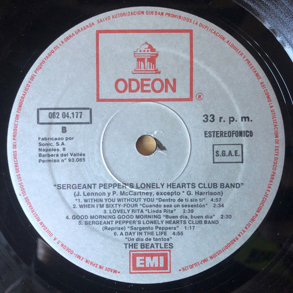 The Beatles - Sgt. Pepper's Lonely Hearts Club Band | Odeon (10 C 064-004.177) - 4 The Beatles - Sgt. Pepper's Lonely Hearts Club Band | Odeon (10 C 064-004.177) - 4