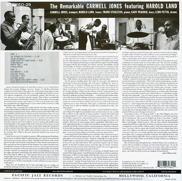 Carmell Jones Featuring Harold Land - The Remarkable Carmell Jones | Pacific Jazz (B0034579-01) - 2 Carmell Jones Featuring Harold Land - The Remarkable Carmell Jones | Pacific Jazz (B0034579-01) - 2