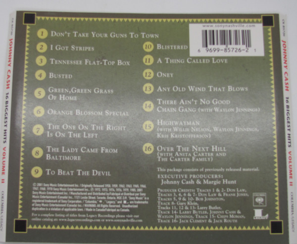 Johnny Cash - 16 Biggest Hits Volume II | Columbia (CK 85726) - 3 Johnny Cash - 16 Biggest Hits Volume II | Columbia (CK 85726) - 3