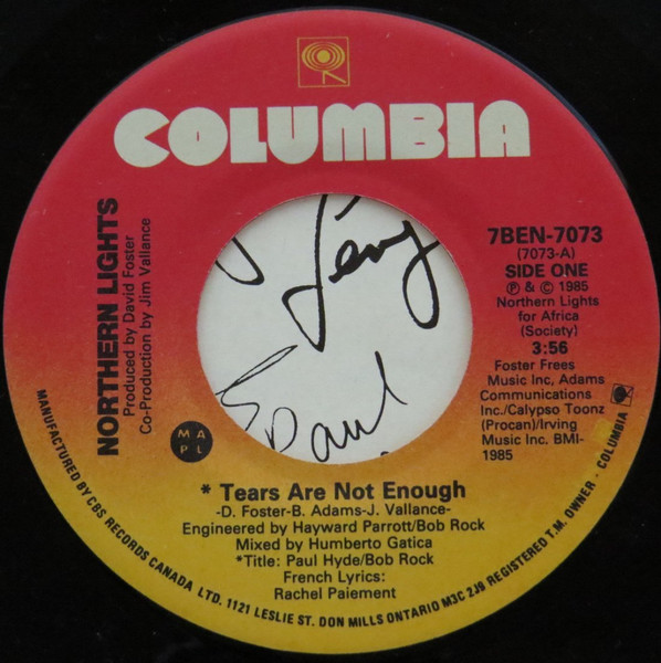Northern Lights - Tears Are Not Enough | Columbia (7BEN-7073) - 3