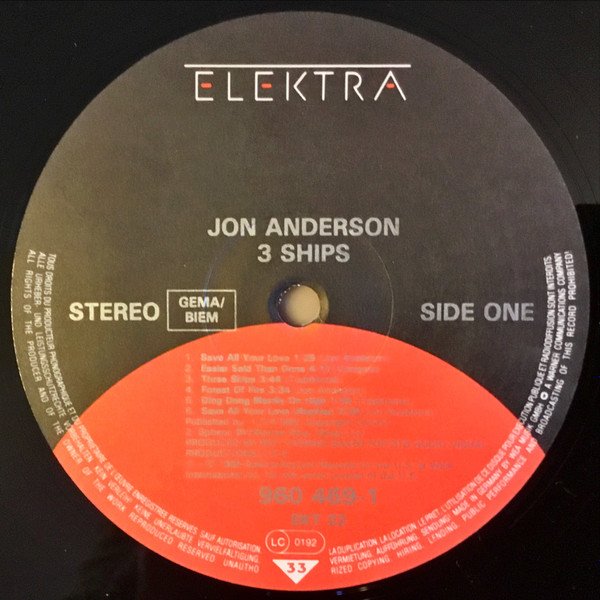 Jon Anderson - 3 Ships | Elektra (EKT 22) - 3 Jon Anderson - 3 Ships | Elektra (EKT 22) - 3