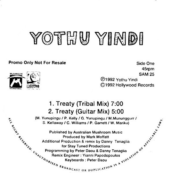Yothu Yindi - Treaty (Remixes) | Mushroom International (SAM 25) - 3