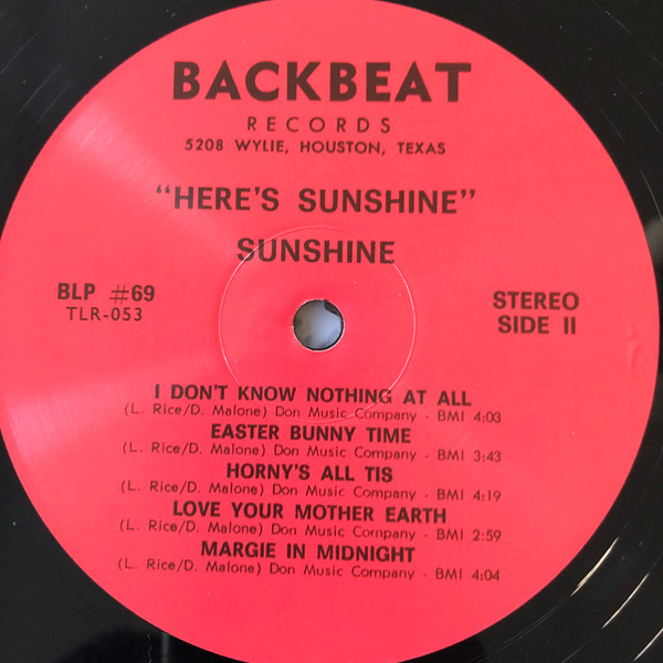 Larry Sunshine Rice - Here's Sunshine | Time-Lag Records (Time-Lag 053) - 3