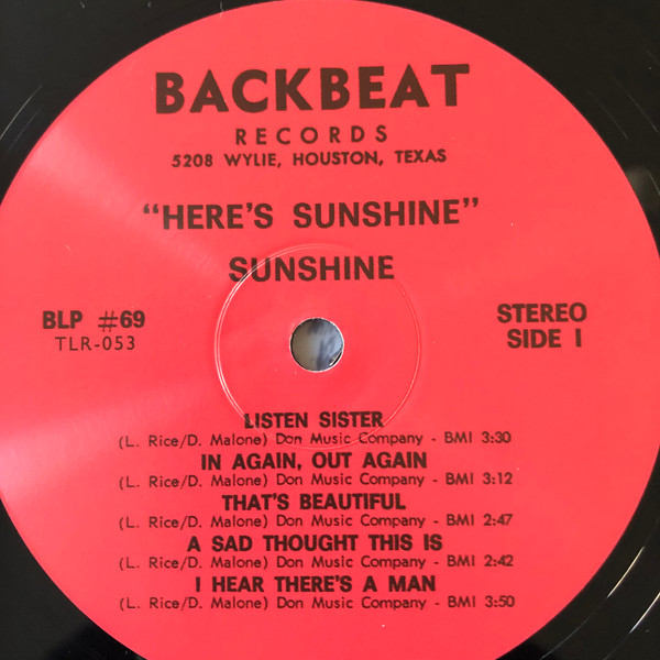 Larry Sunshine Rice - Here's Sunshine | Time-Lag Records (Time-Lag 053) - 4