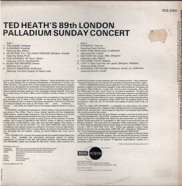 Ted Heath's 89th London Palladium Sunday Concert