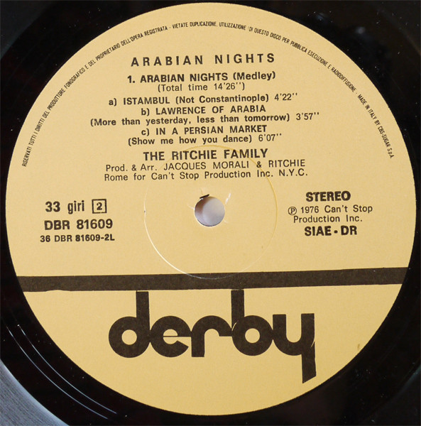 The Ritchie Family - Arabian Nights | Derby (DBR 81609) - main The Ritchie Family - Arabian Nights | Derby (DBR 81609) - main