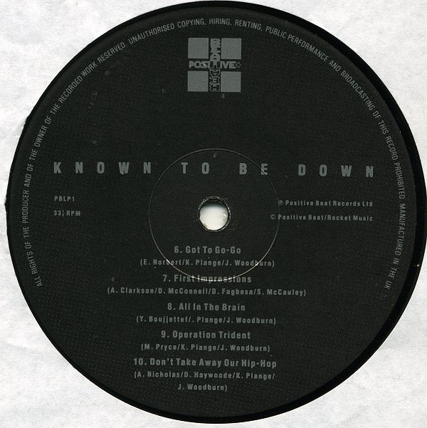 Various - Known 2 Be Down | Positive Beat Records (PBLP1) - 4