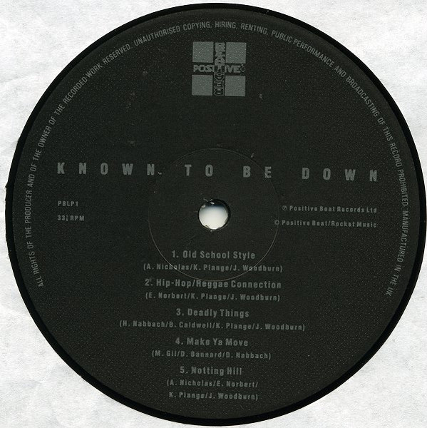 Various - Known 2 Be Down | Positive Beat Records (PBLP1) - 3