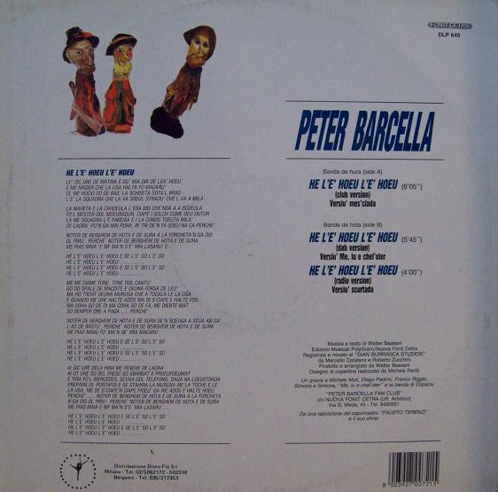 Peter Barcella - He L' E' Hoeu L' E' Hoeu | Fonit Cetra (DLP 649) - 2