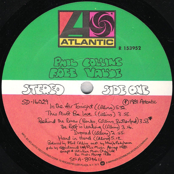 Phil Collins - Face Value | Atlantic (SD-16029) - 4