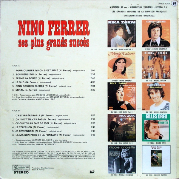 Nino Ferrer - Ses Plus Grands Succès | Musidisc (30 CV 1343) - 2