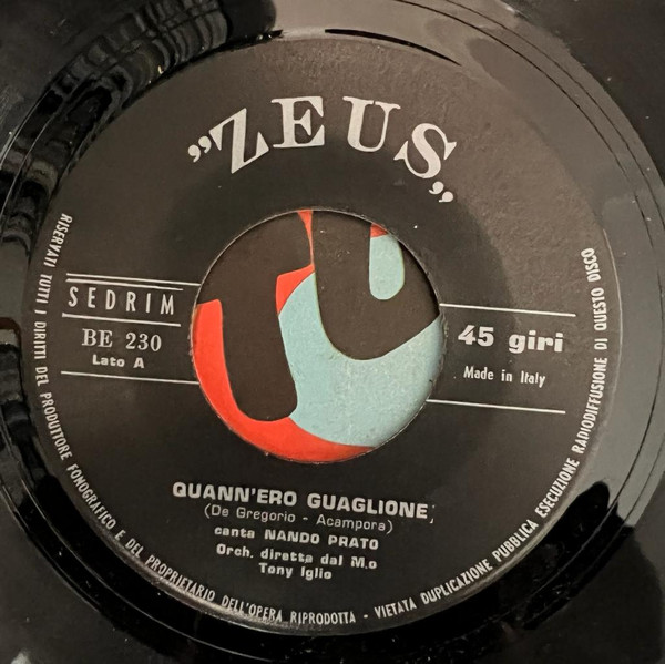 Nando Prato - Quann'ero Guaglione / Dove Sta Za' Za' | Zeus (BE 230) - 3