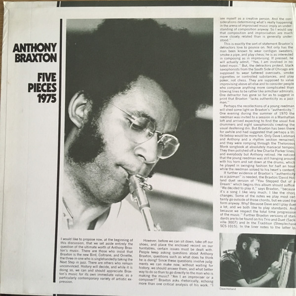 Anthony Braxton - Five Pieces 1975 | Arista (AL 4064) - 2