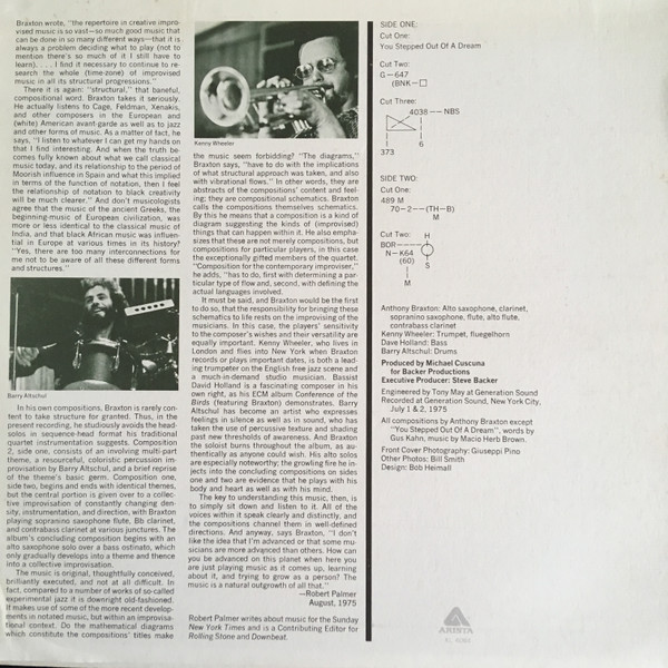 Anthony Braxton - Five Pieces 1975 | Arista (AL 4064) - 3