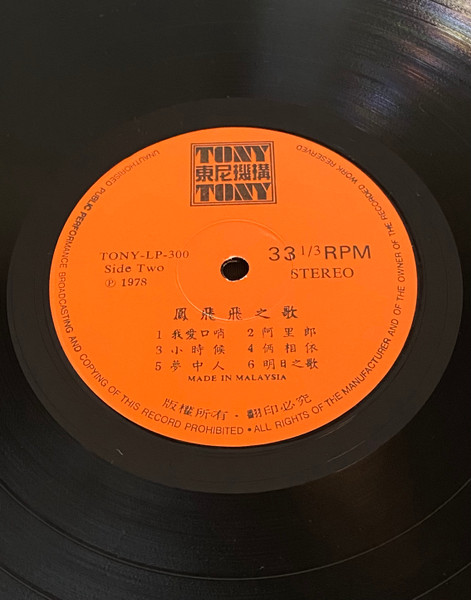 Feng Fei Fei - 蘋果花 | Tony 東尼機構 (TONY LP-300) - 4