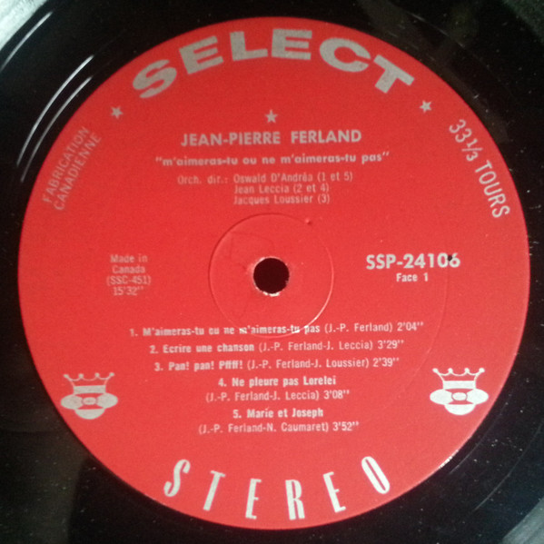 Jean-Pierre Ferland - Vol. 3 [Vinyl] | Select (SSP-24106) - 3