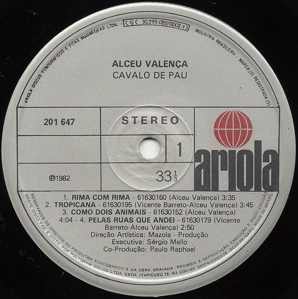 Alceu Valença - Cavalo De Pau | Ariola (201.647) - 3