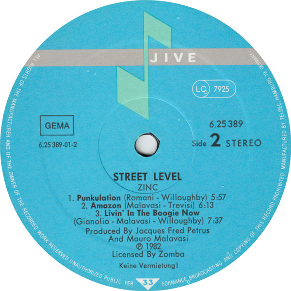 Zinc - Street Level | Jive (6.25389) - 4