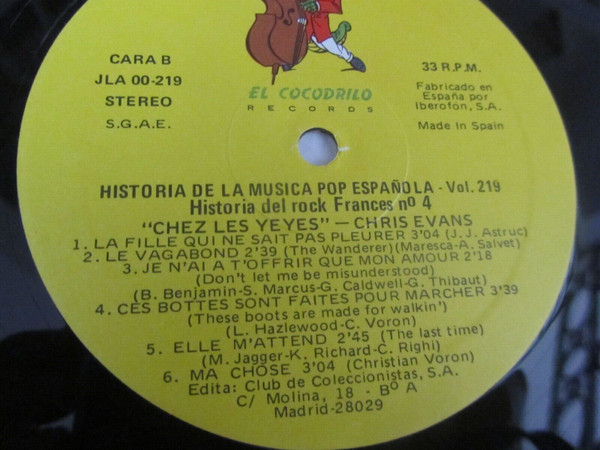 Chris Evans - Chez Les Yéyés | El Cocodrilo Records (JLA 0219 (S)) - 4 Chris Evans - Chez Les Yéyés | El Cocodrilo Records (JLA 0219 (S)) - 4