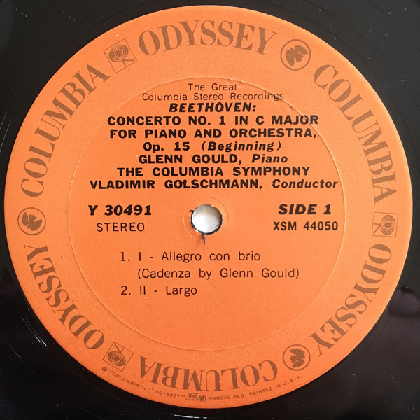 Glenn Gould / Ludwig van Beethoven , Columbia Symphony Orchestra , Vladimir Golschmann - Piano Concerto No. 1, Piano Sonata Op. 14 No. 1 | Columbia Odyssey (Y30491) - 3