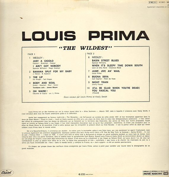 Louis Prima - The Wildest "Just A Gigolo" | Capitol Records (2C 062 - 80271) - 2 Louis Prima - The Wildest "Just A Gigolo" | Capitol Records (2C 062 - 80271) - 2
