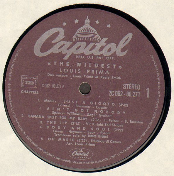 Louis Prima - The Wildest "Just A Gigolo" | Capitol Records (2C 062 - 80271) - 3 Louis Prima - The Wildest "Just A Gigolo" | Capitol Records (2C 062 - 80271) - 3