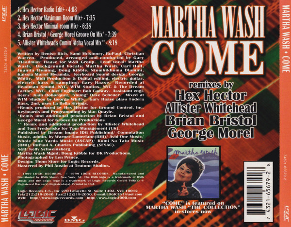 Martha Wash - Come | Logic Records (74321 65679 2) - 2