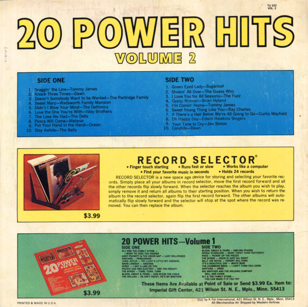 Various - 20 Power Hits Volume 2 | K-Tel (TU 222) - 2