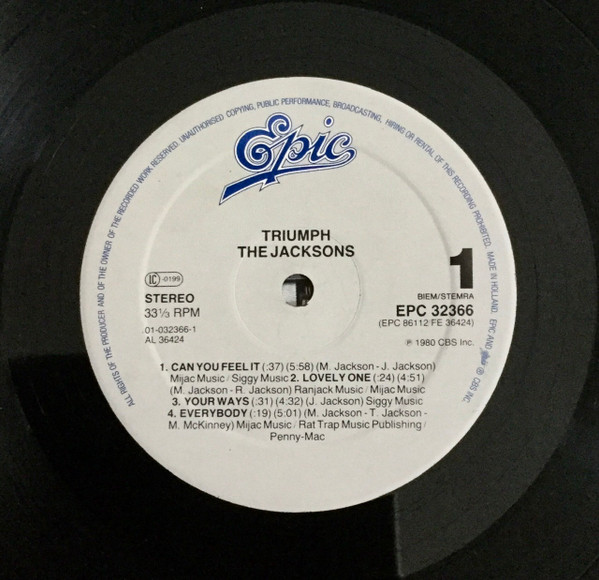 The Jacksons - Triumph | Epic (EPC 32366) - 3