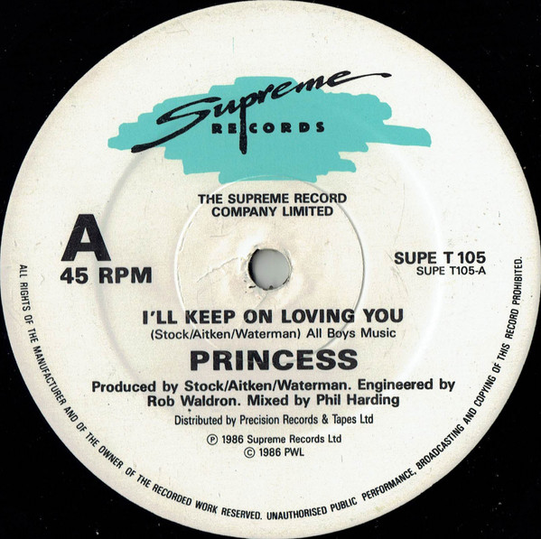 Princess - I'll Keep On Loving You | Supreme Records (SUPE(T) 105) - 3