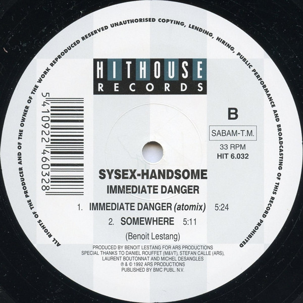 Sysex-Handsome - Immediate Danger | Hithouse Records (HIT 6.032) - 3
