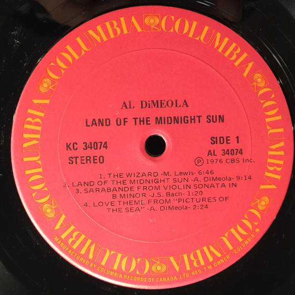 Al Di Meola - Land Of The Midnight Sun | Columbia (KC 34074) - 2