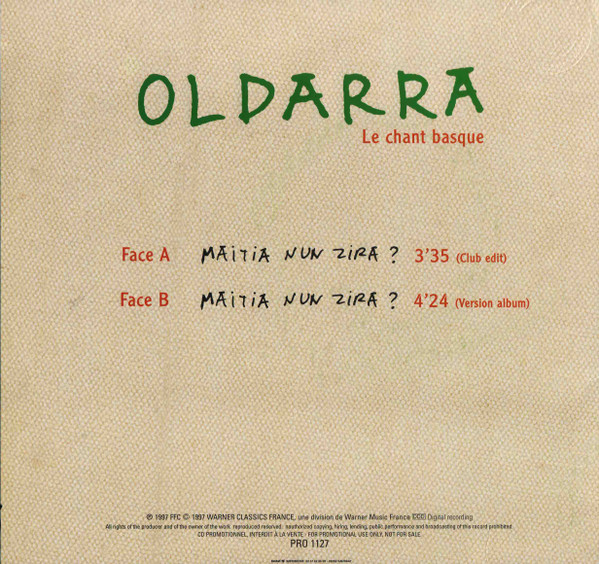 Oldarra - Le Chant Basque | Warner Classics France (PRO 1127) - 4