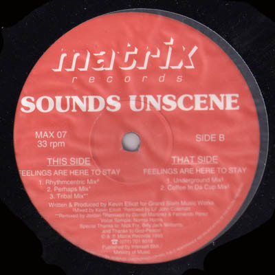 Sounds Unscene - Feelings Are Here To Stay | Matrix Records (MAX 07) - main