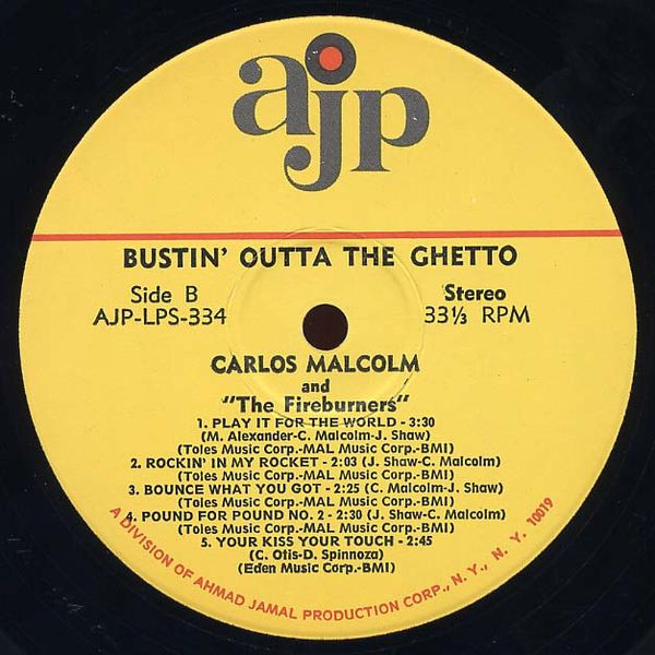 Carlos Malcolm - Bustin' Outta The Ghetto | AJP (LPS 334) - 4
