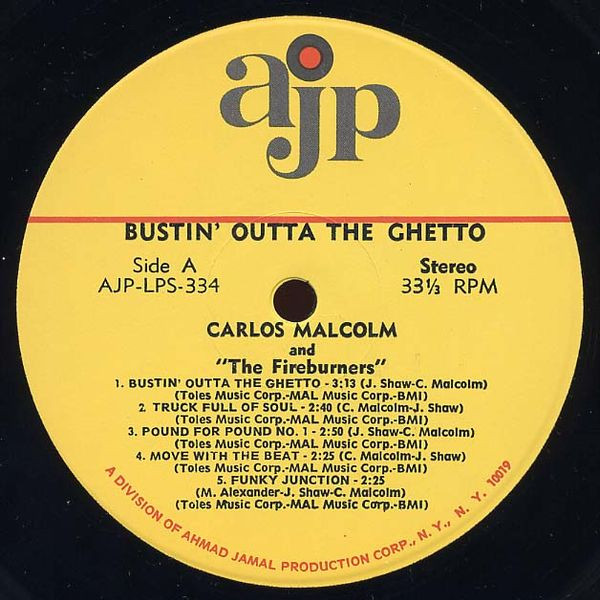 Carlos Malcolm - Bustin' Outta The Ghetto | AJP (LPS 334) - 3