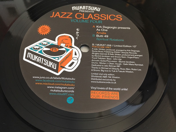 Kirk Degiorgio Presents As One / Butti 49 - Jazz Classics Volume Four | Mukatsuku Records (MUKAT 056) - main