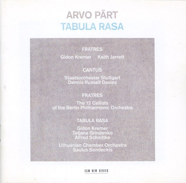 Arvo Pärt - Tabula Rasa | ECM New Series (ECM 1275)