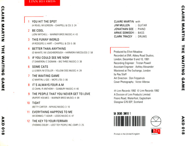 Claire Martin - The Waiting Game | Linn Records (AKD 018) - 2