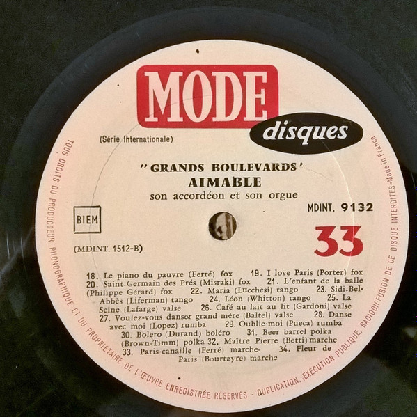 Aimable - Grands Boulevards | Mode Disques (MDINT. 9132) - 3 Aimable - Grands Boulevards | Mode Disques (MDINT. 9132) - 3