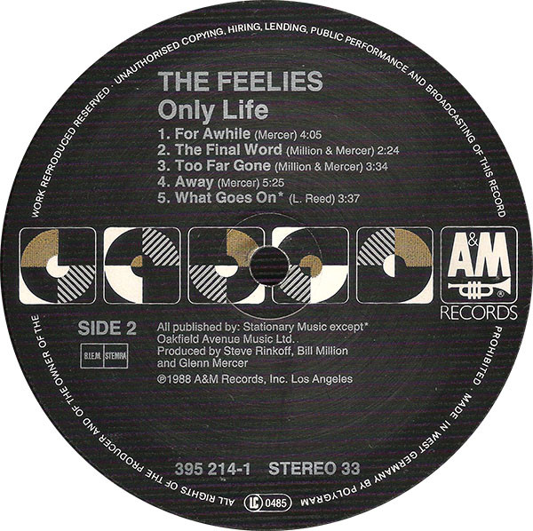 The Feelies - Only Life | A&M Records (395214-1) - 4
