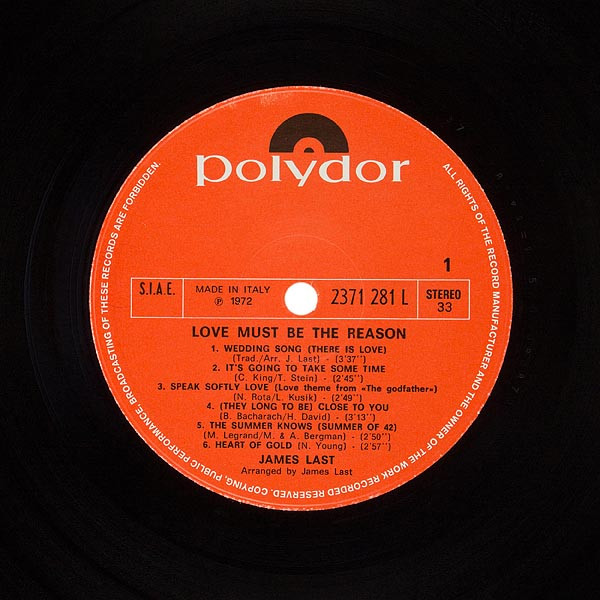 James Last , Orchester James Last And James Last Und Chor - Love Must Be The Reason | Polydor (2371 281 A) - 3 James Last , Orchester James Last And James Last Und Chor - Love Must Be The Reason | Polydor (2371 281 A) - 3