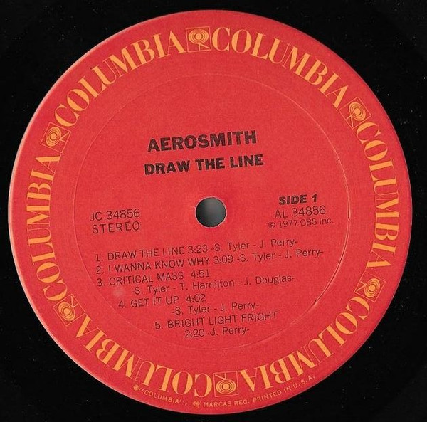 Aerosmith - Draw The Line | Columbia (JC 34856) - 3
