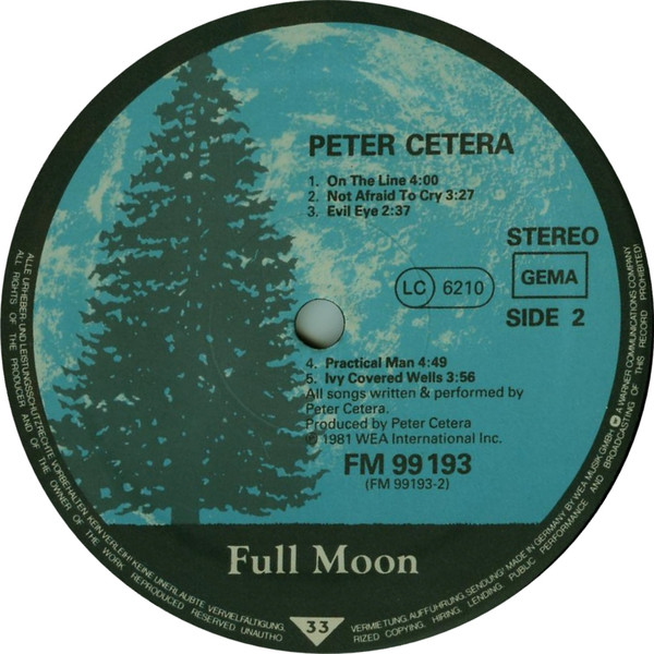 Peter Cetera - Peter Cetera | Full Moon (FM K 99 193) - 4 Peter Cetera - Peter Cetera | Full Moon (FM K 99 193) - 4