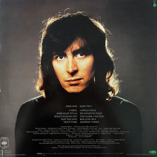 Al Stewart - Modern Times | CBS (CBS 80477) - 2 Al Stewart - Modern Times | CBS (CBS 80477) - 2