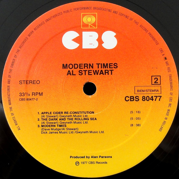 Al Stewart - Modern Times | CBS (CBS 80477) - 4 Al Stewart - Modern Times | CBS (CBS 80477) - 4