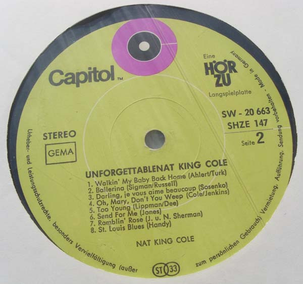 Nat King Cole - The Unforgettable Nat King Cole | HÖR ZU (SHZE 147) - 3 Nat King Cole - The Unforgettable Nat King Cole | HÖR ZU (SHZE 147) - 3