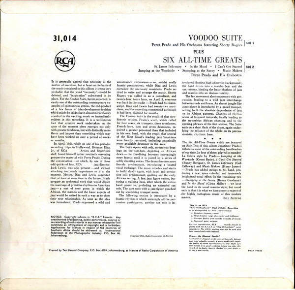 Perez Prado , Shorty Rogers - Voodoo Suite Plus Six All-Time Greats | RCA (31,014) - 2 Perez Prado , Shorty Rogers - Voodoo Suite Plus Six All-Time Greats | RCA (31,014) - 2