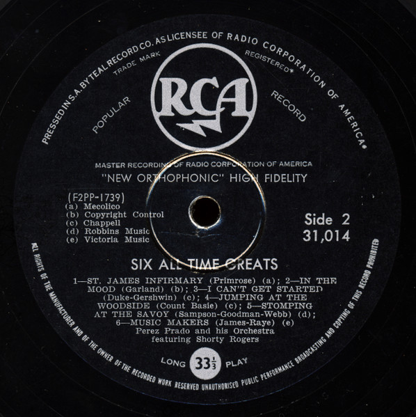 Perez Prado , Shorty Rogers - Voodoo Suite Plus Six All-Time Greats | RCA (31,014) - 4 Perez Prado , Shorty Rogers - Voodoo Suite Plus Six All-Time Greats | RCA (31,014) - 4